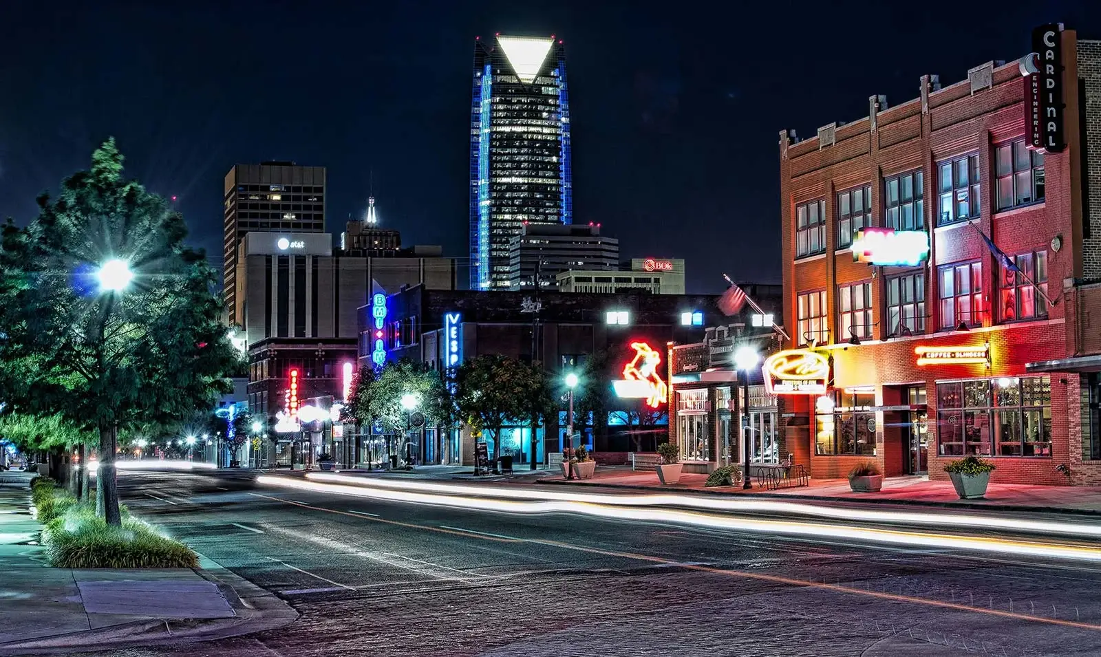 Downtown Oklahoma City at night — Bricktown